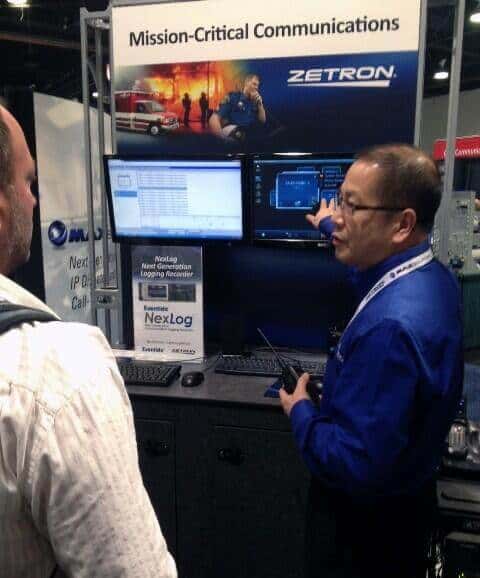Zetron demonstrates the Max console connected to the Tait DMR TDMA Tier 3 system