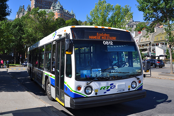 RTC Reseau de transport de la Capitale Express Bus in downtown Quebec